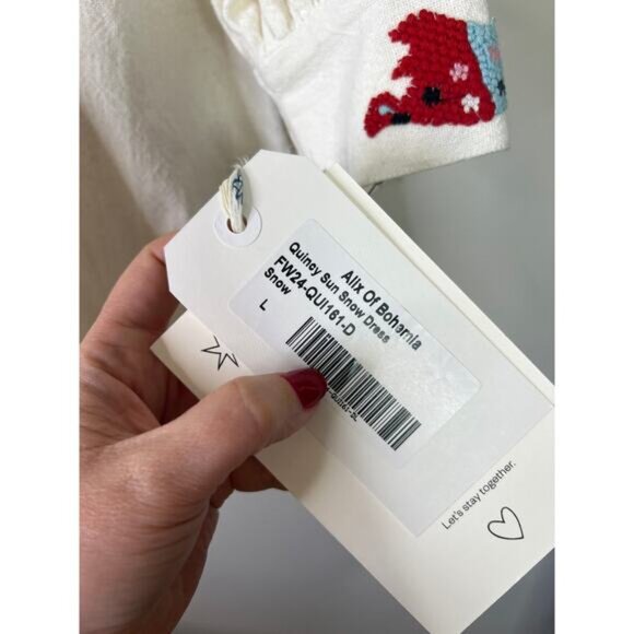 NWT Alix of Bohemia Quincy Sun Snow Mini Dress in Cream Snow Size: Large - Picture 6 of 9